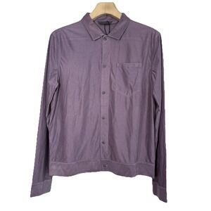 John‎ Varvatos Faux Suede Shirt Men S Purple Button Up 2021 PROTOTYPE Rare